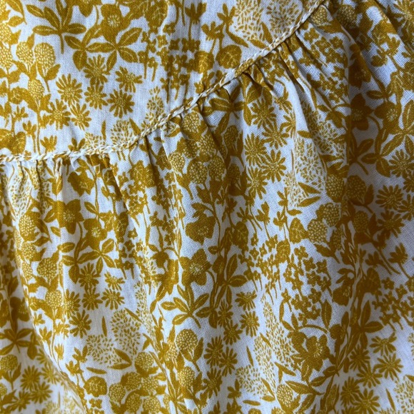 Garnet Hill 16 Blouse Yellow Floral 100% Organic Cotton Button Up Cottagecore - Picture 11 of 13